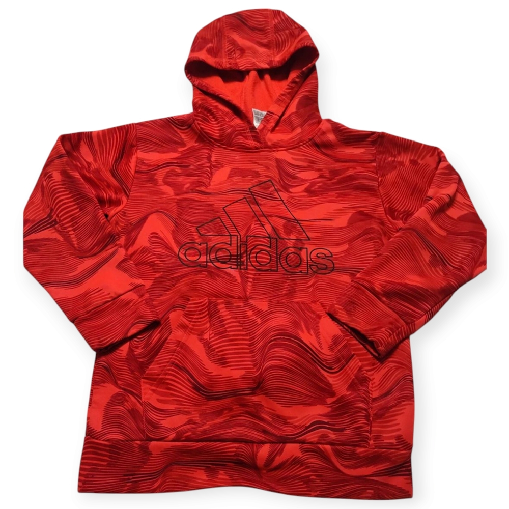 Adidas Vibrant Red Wave Hoodie